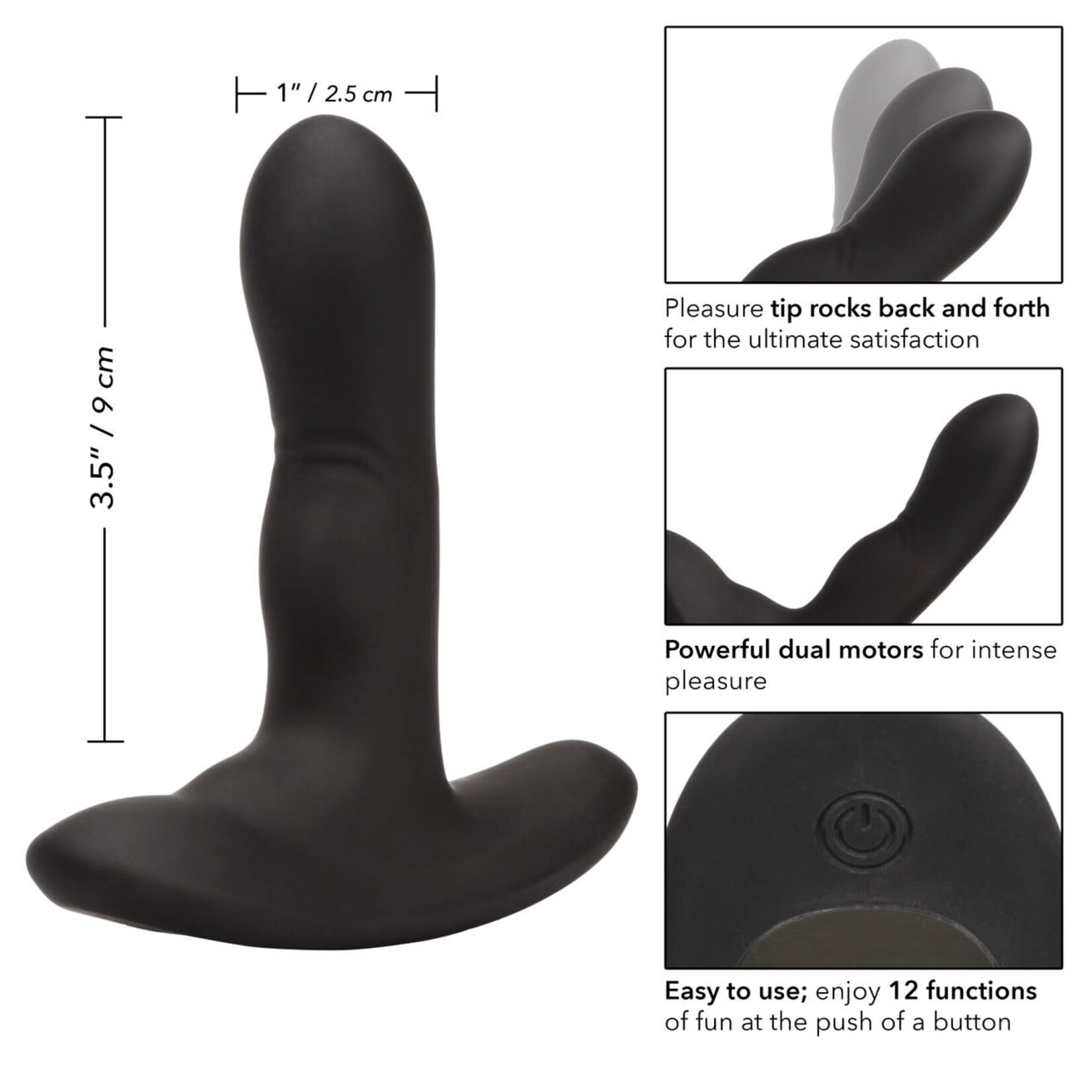 CALEXOTICS SILICONE WIRELESS ROCKING PROBE - BLACK