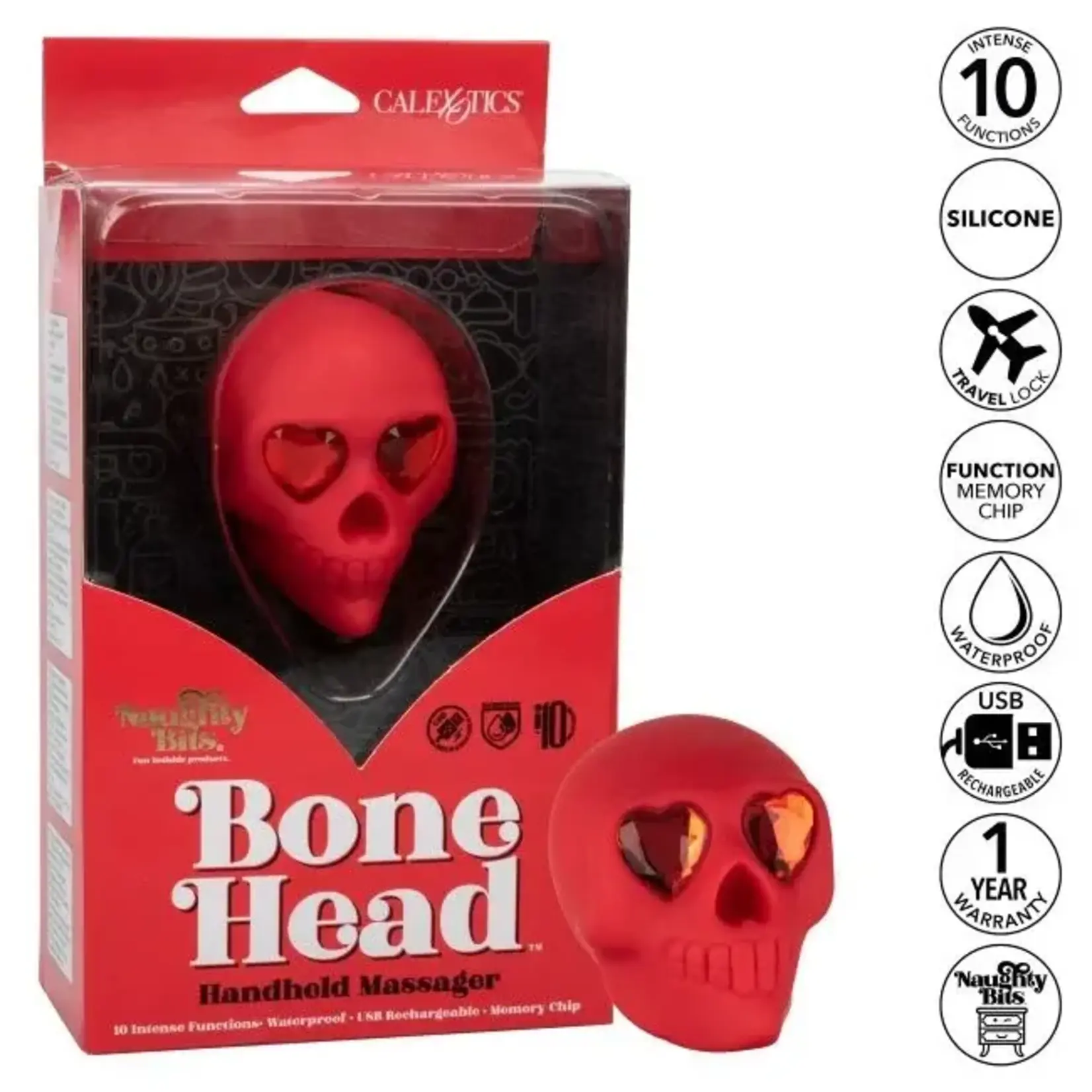 CALEXOTICS NAUGHTY BITS BONE HEAD HANDHELD MASSAGER