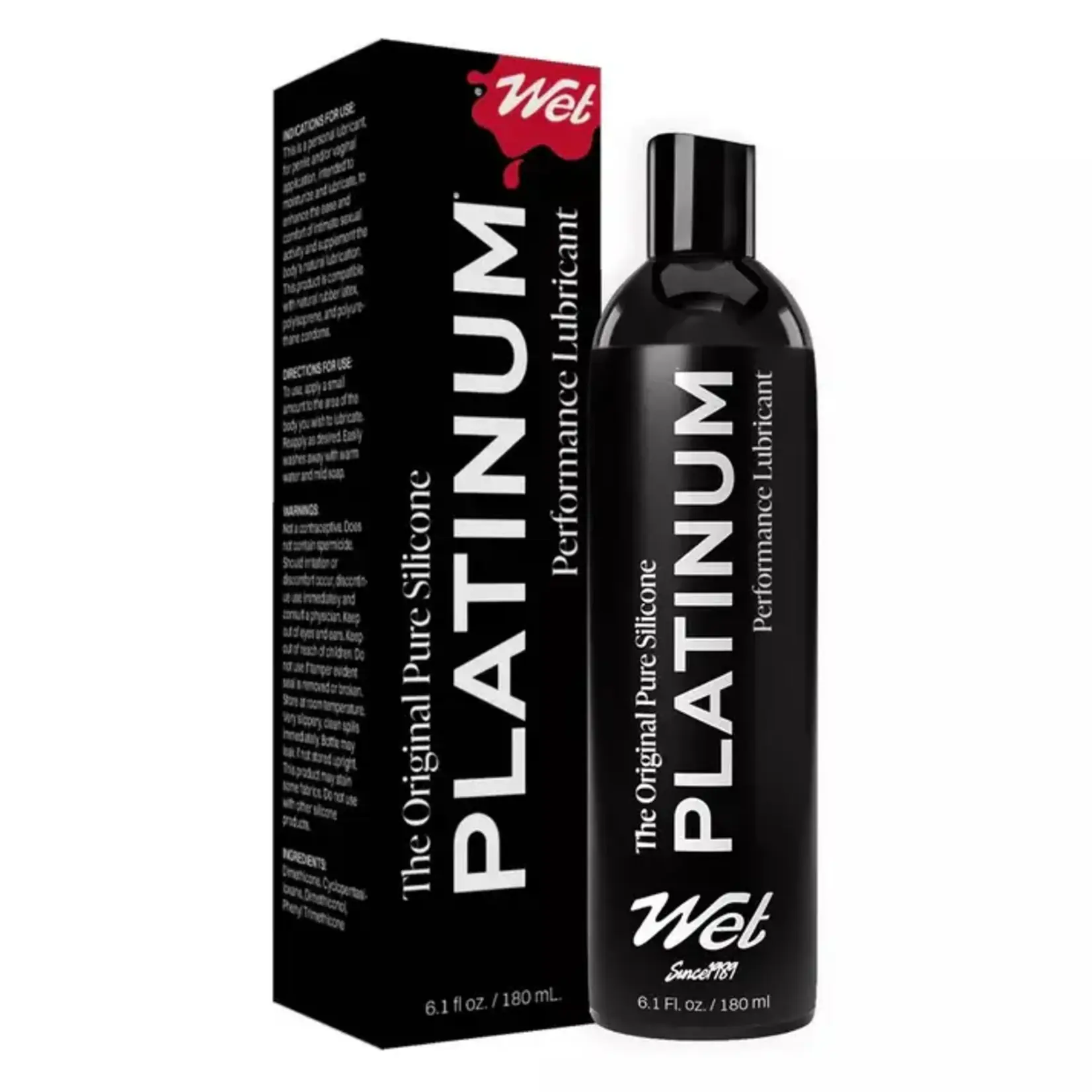 WET WET PLATINUM SILICONE BASED PERSONAL LUBRICANT 6.1 OZ