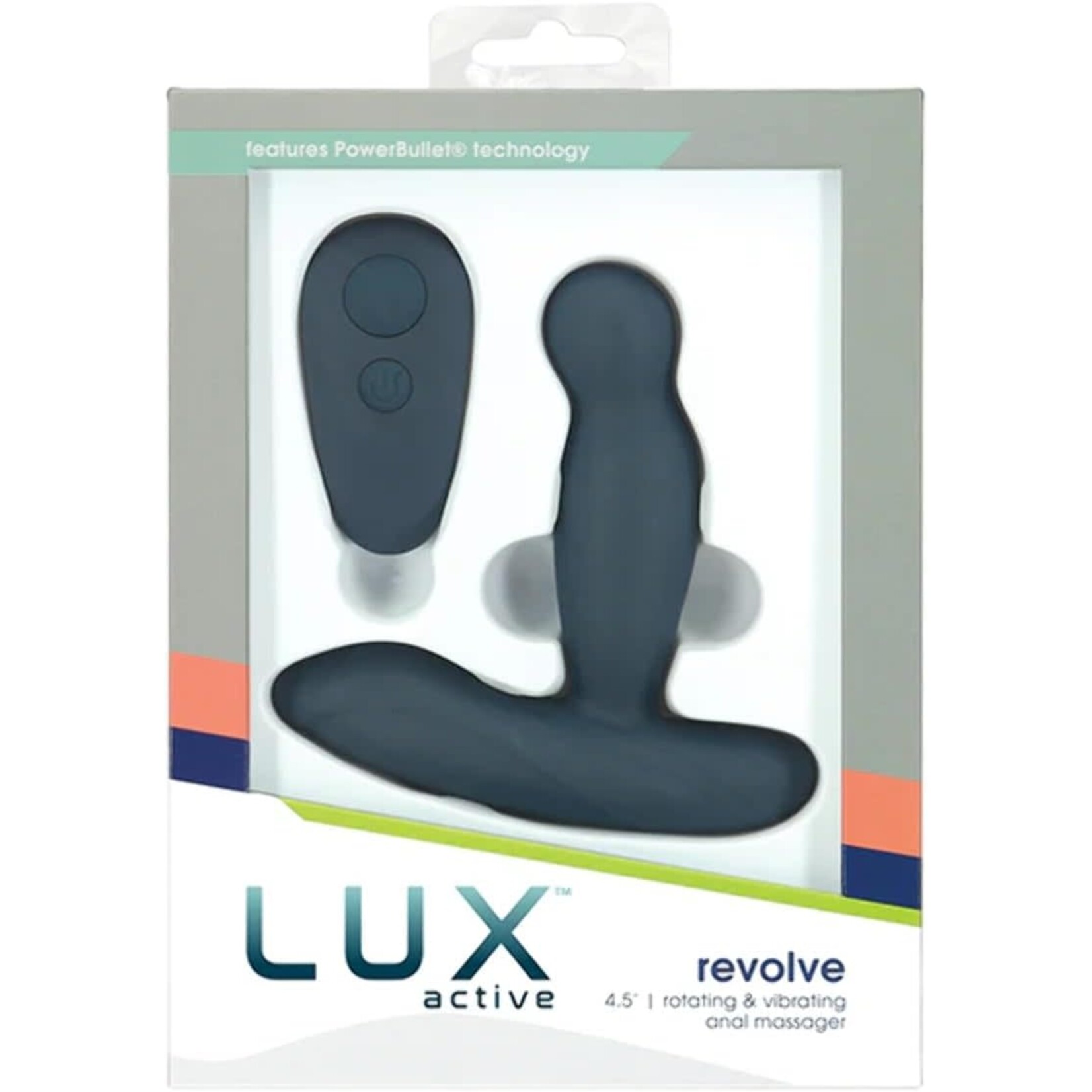 LUX ACTIVE REVOLVE - 4.5" ROTATING & VIBRATING ANAL MASSAGER - REMOTE INCLUDED