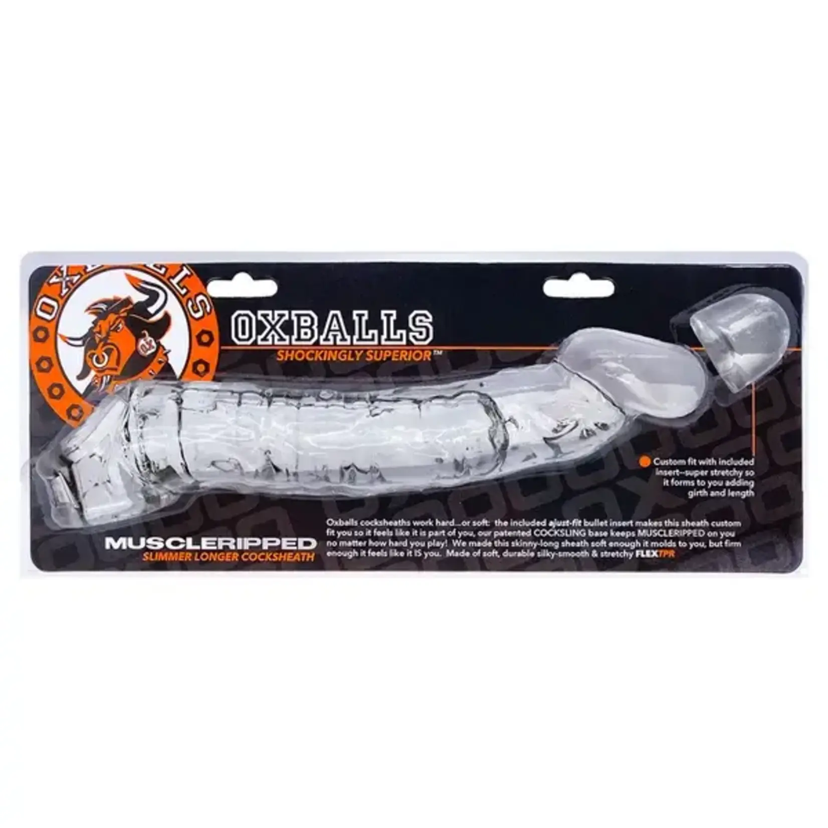 OXBALLS OXBALLS MUSCLE RIPPED COCKSHEATH - CLEAR