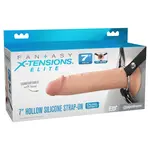 FANTASY X-TENSIONS ELITE 7" SILICONE HOLLOW STRAP-ON DUAL DENSITY - LIGHT