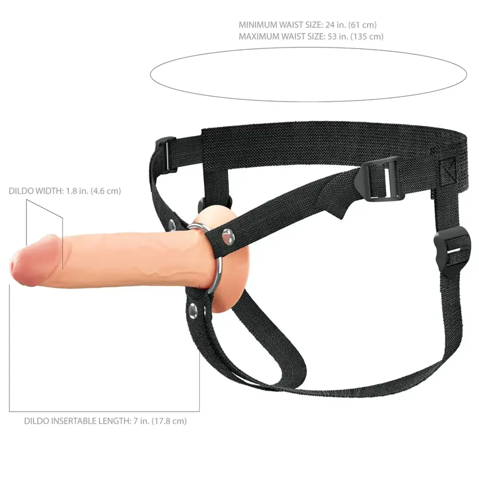 FANTASY X-TENSIONS ELITE 7" SILICONE HOLLOW STRAP-ON DUAL DENSITY - LIGHT