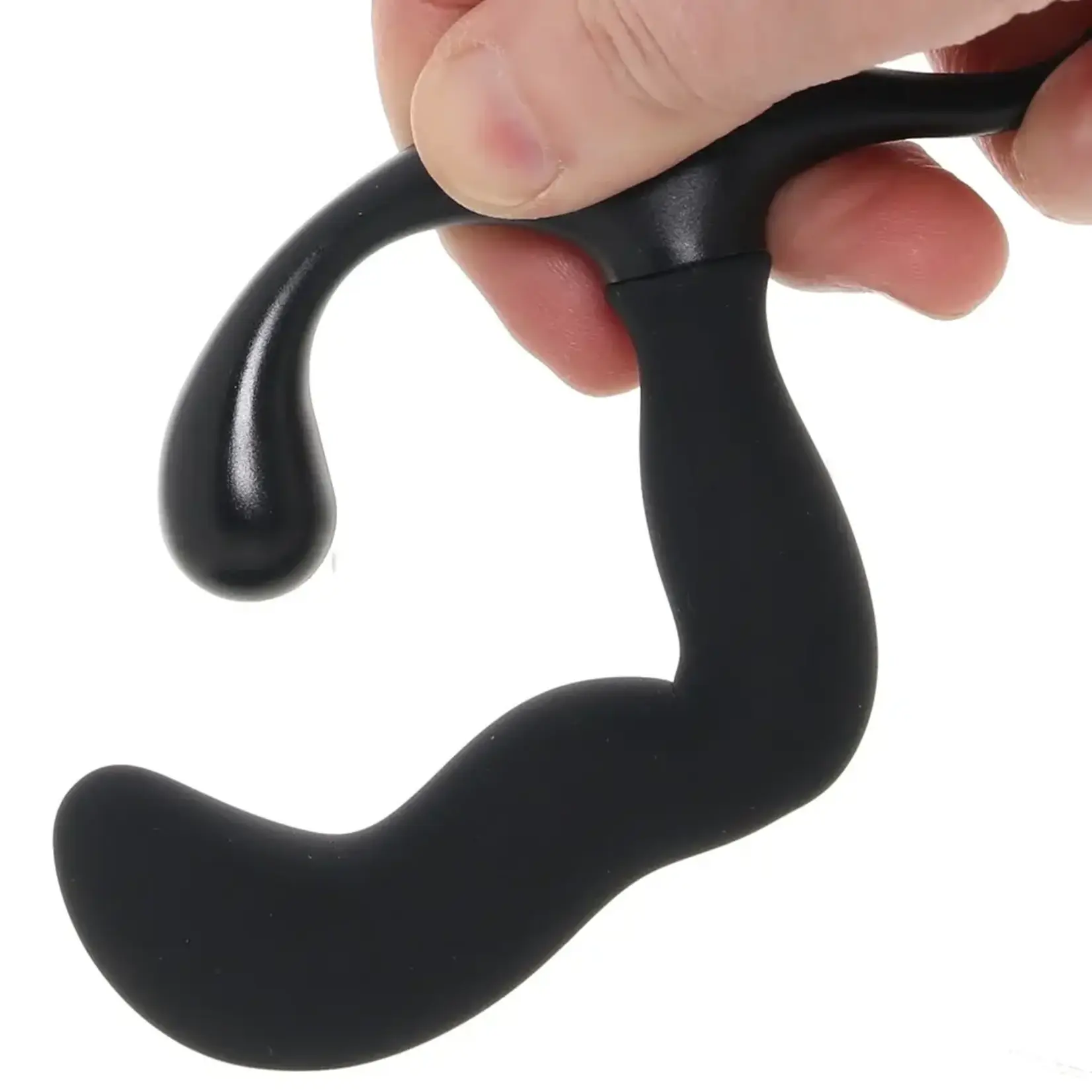 OPTIMALE - ZIG ZAG SILICONE P-MASSAGER - BLACK