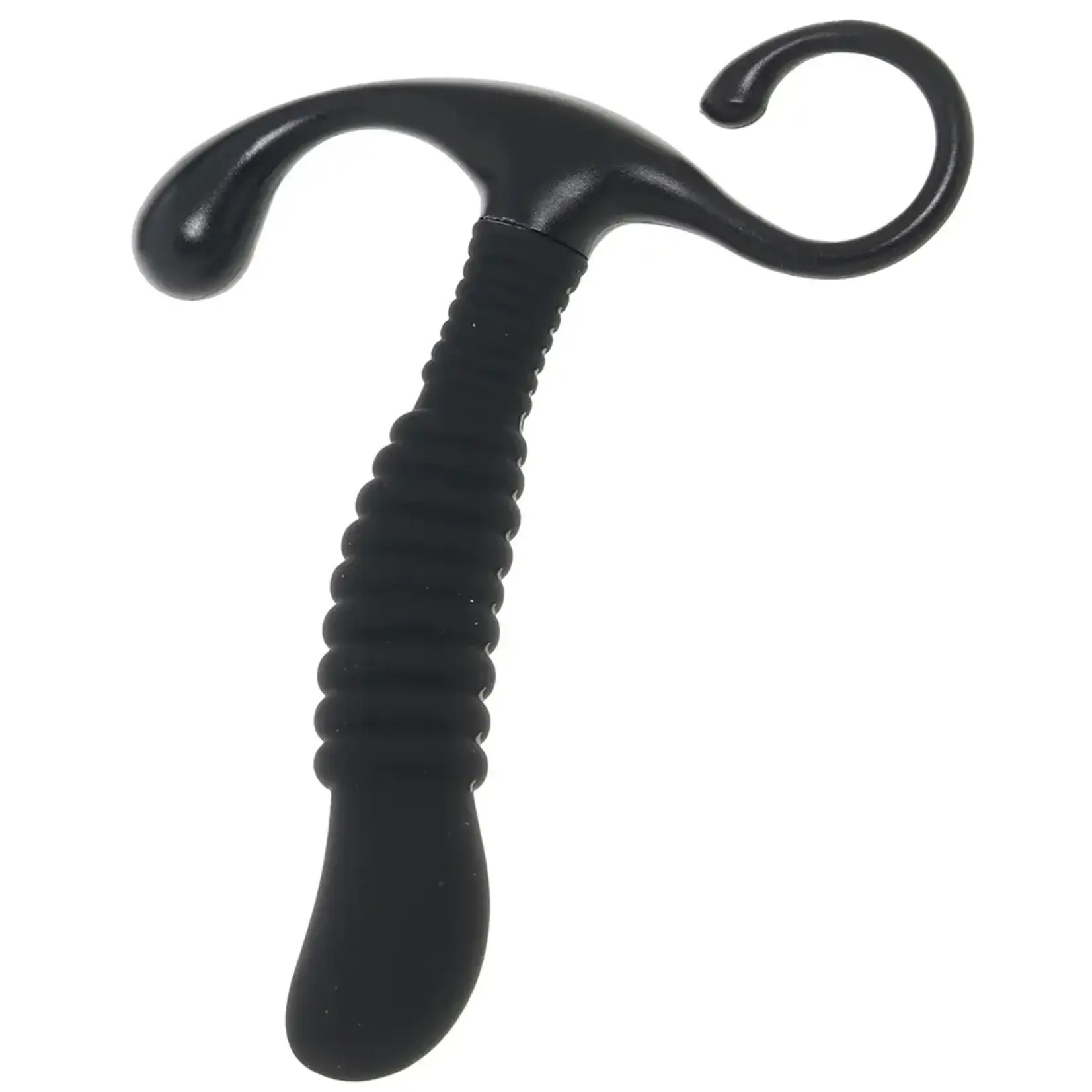 OPTIMALE - RIBBED SILICONE P-MASSAGER - BLACK
