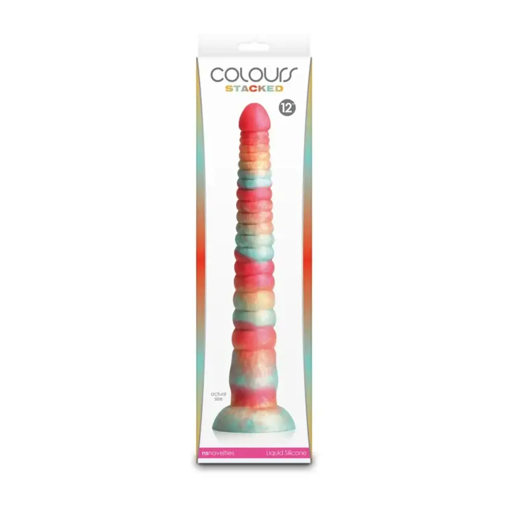 NS - COLOURS - STACKED - 12" DILDO - RED/GOLD