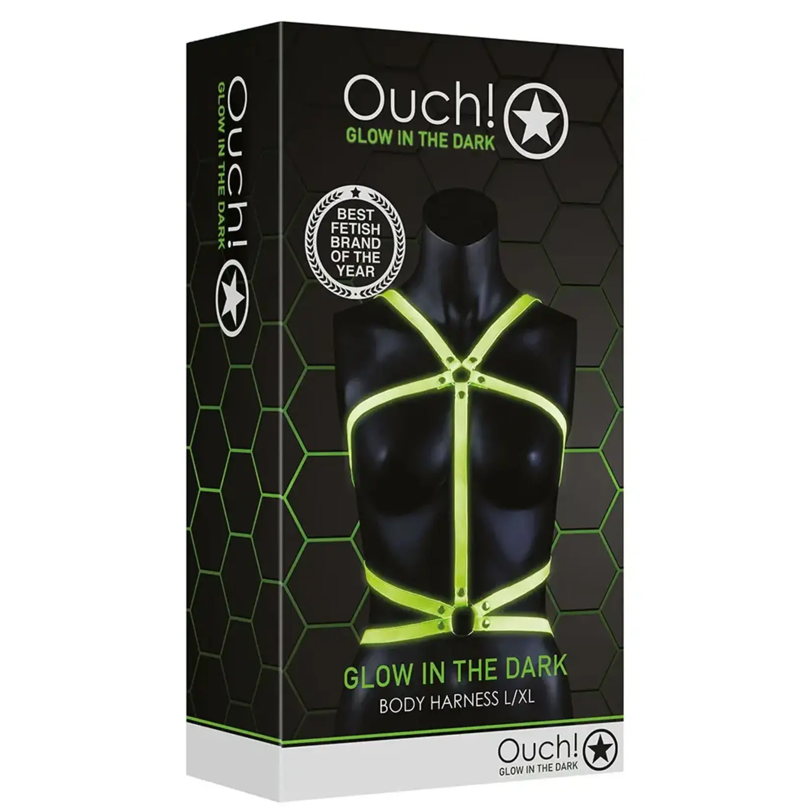 OUCH OUCH! GLOW IN THE DARK BODY HARNESS L/XL
