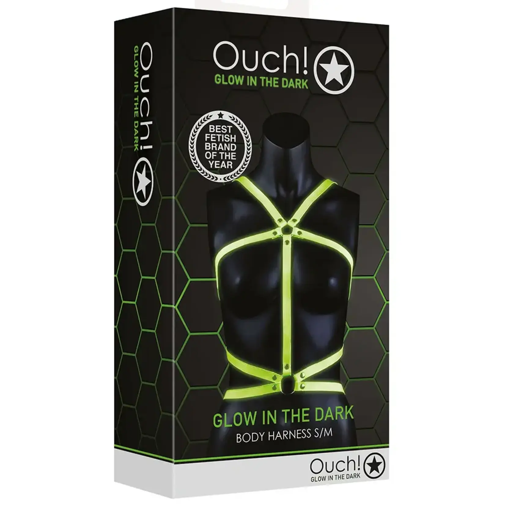 OUCH! GLOW IN THE DARK BODY HARNESS S/M