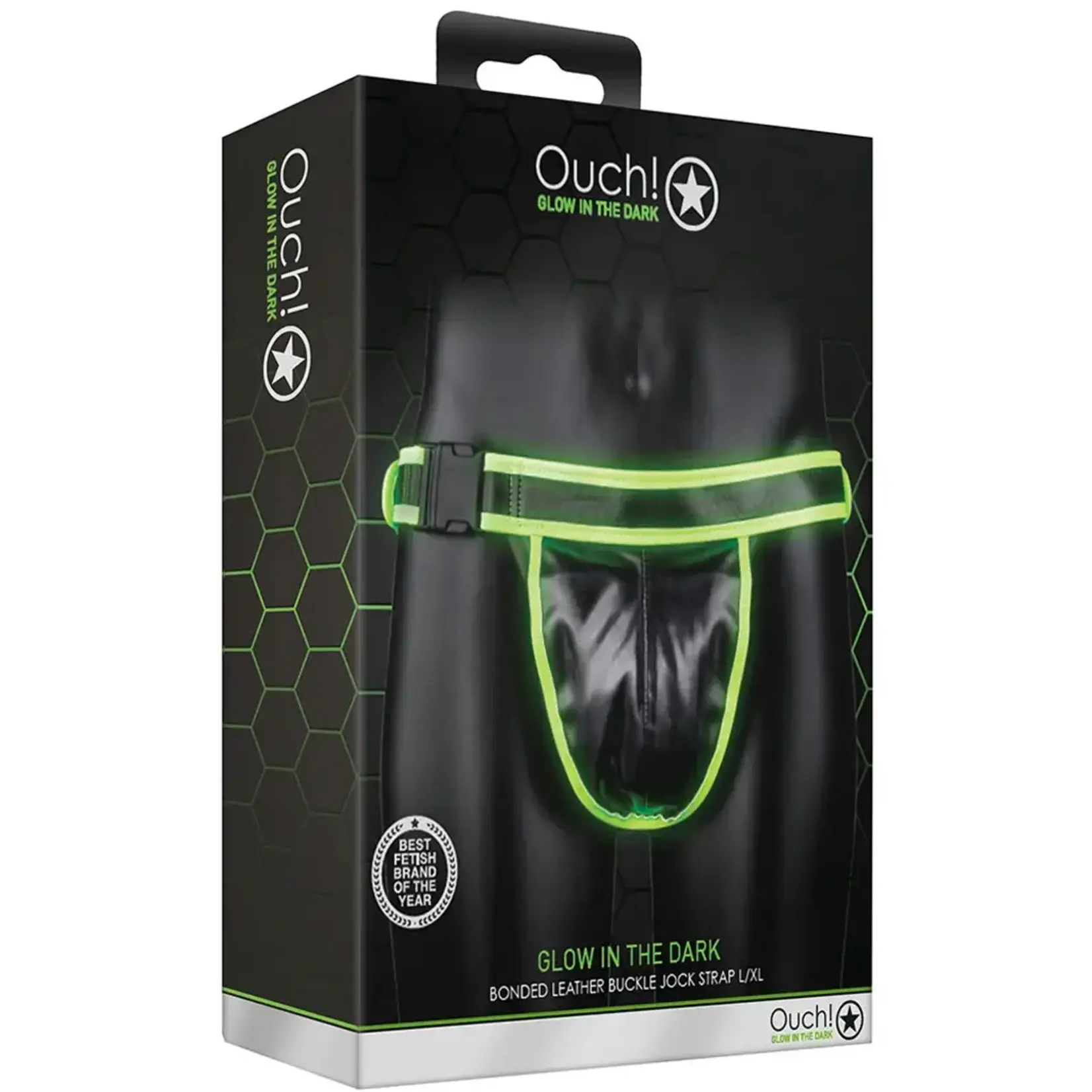 OUCH! GLOW IN THE DARK SIDE BUCKLE JOCK STRAP L/XL
