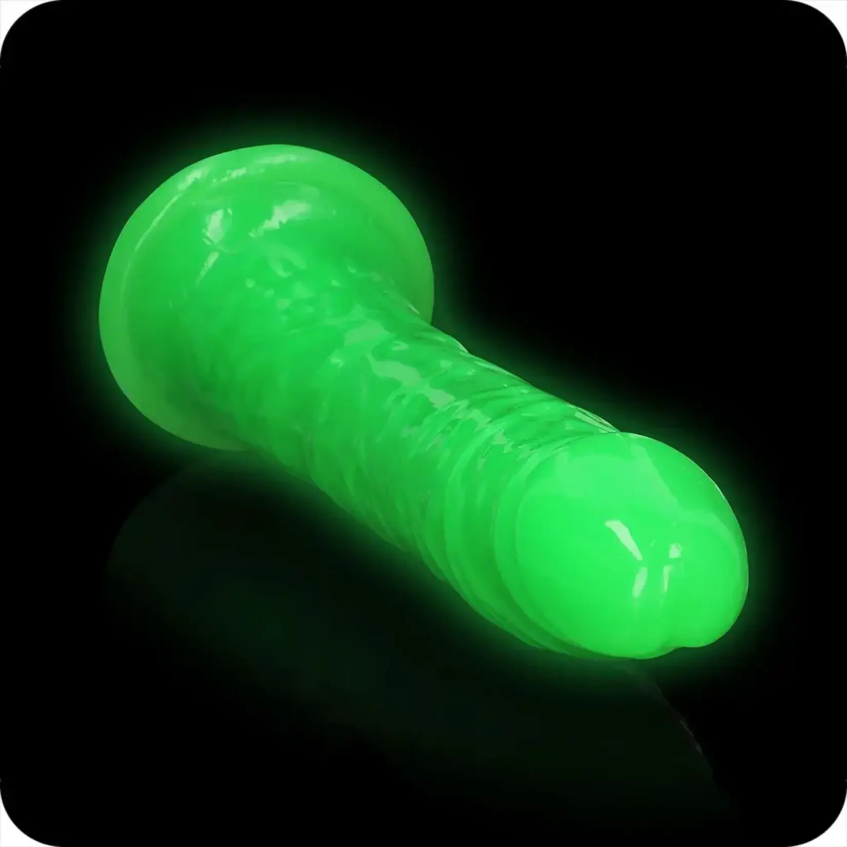 REALROCK GLOW IN THE DARK 11 INCH SLIM DILDO - GREEN