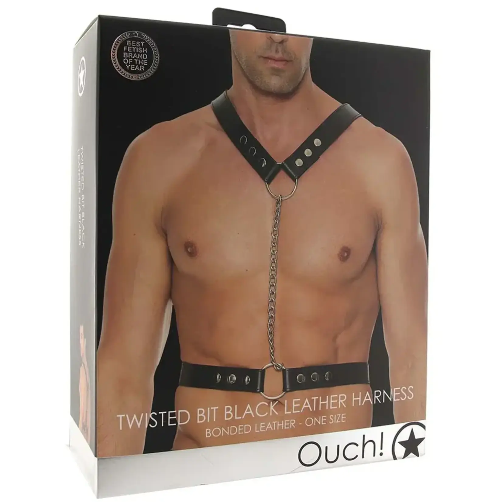 OUCH OUCH! TWISTED BIT BONDED LEATHER HARNESS OS