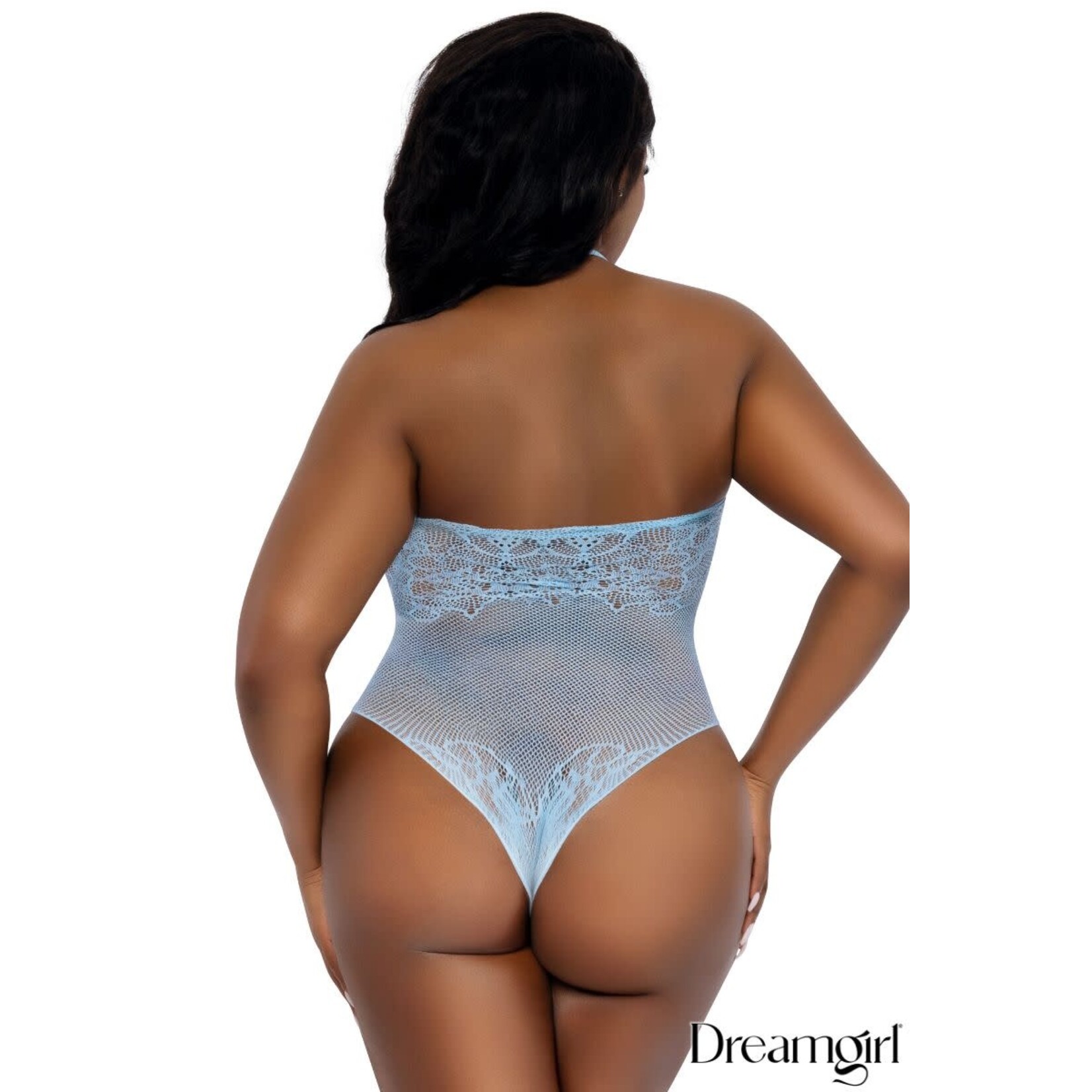 DREAMGIRL LINGERIE LACE TEDDY - BLUE - QS