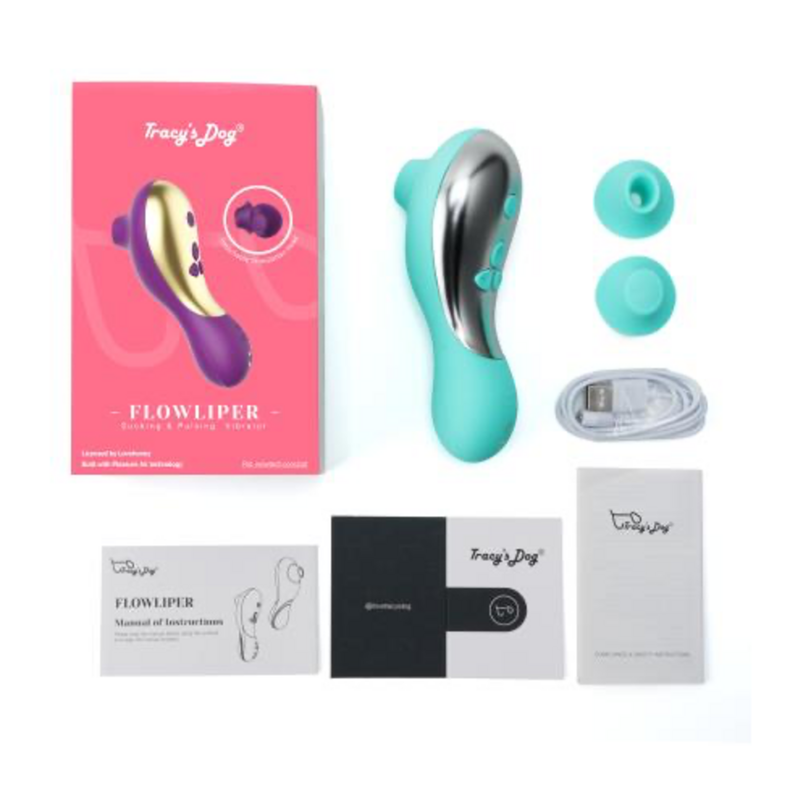 TRACY'S DOG TRACY'S DOG - FLOWLIPER CLITORAL SUCKING & PULSING VIBRATOR - TEAL
