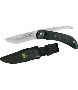 Outdoor Edge Swingblade Double Blade Hunting Knife With Rotating Skinning & Gutting Blades - Black