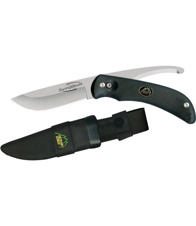 Swingblade Double Blade Hunting Knife With Rotating Skinning & Gutting Blades - Black