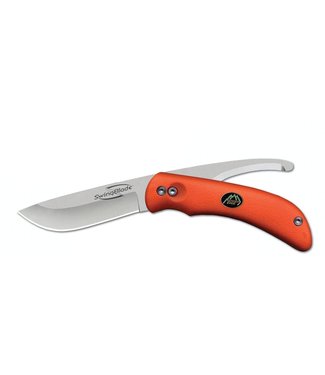 Outdoor Edge Swingblade Double Blade Hunting Knife With Rotating Skinning & Gutting Blades - Blaze Orange