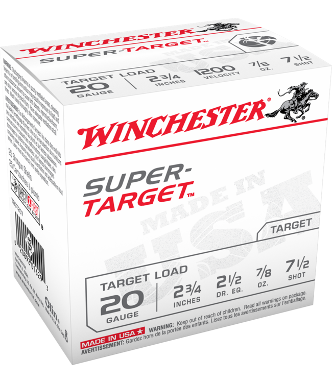 Super Target Light Target Load 20Ga 2.75" 7/8Oz #7.5 [250Rnd/Case]