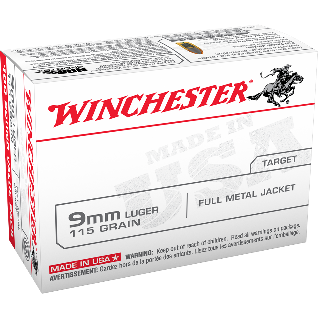 WINCHESTER Usa Target 9Mm 115Gr (Brass) [100Rnd Value Pack]
