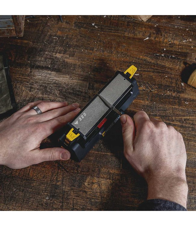Work Sharp Benchstone Knife Sharpener With Tri-Brasive And Pivot-Response