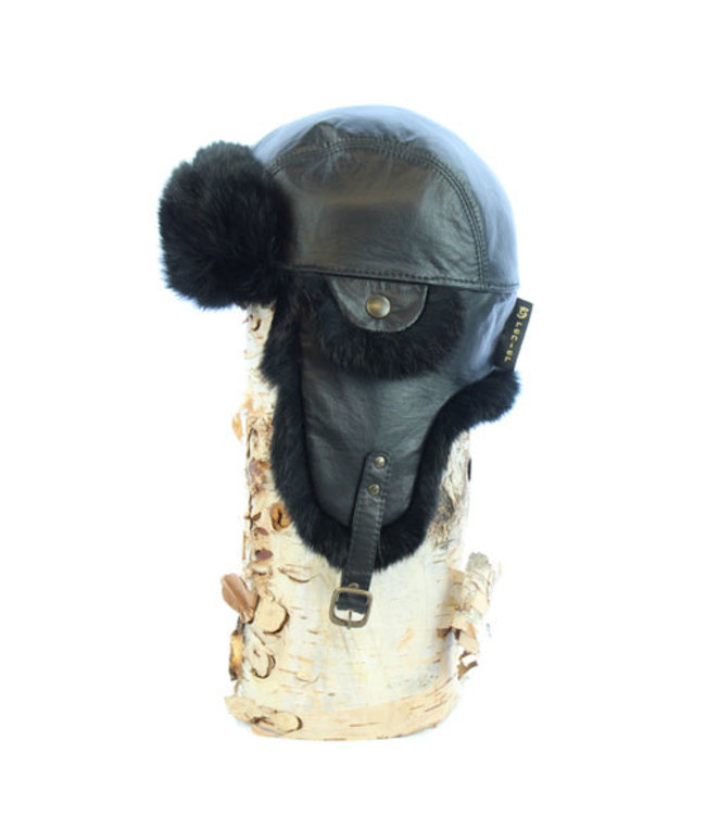 Grenier Rabbit Aviator Hat W/Belts