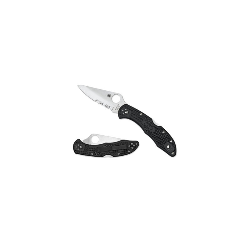 SPYDERCO Spyderco DELICA® 4 Black FRN Combination Edge Knife