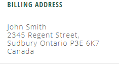 Correct Address Example