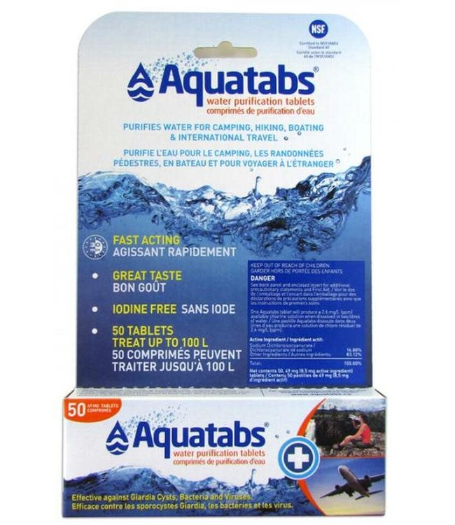 Aquatab Water Purification 50 Pk 1L Tabs
