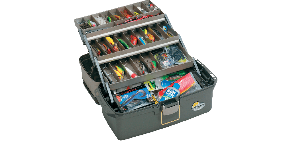 guide series graphite sandstone 3-tray tackle box Plano Tray GraphiteSandstone 613403 El Capitan Marine & Fishing Center extra reels Plano Guide Series Tray Tackle