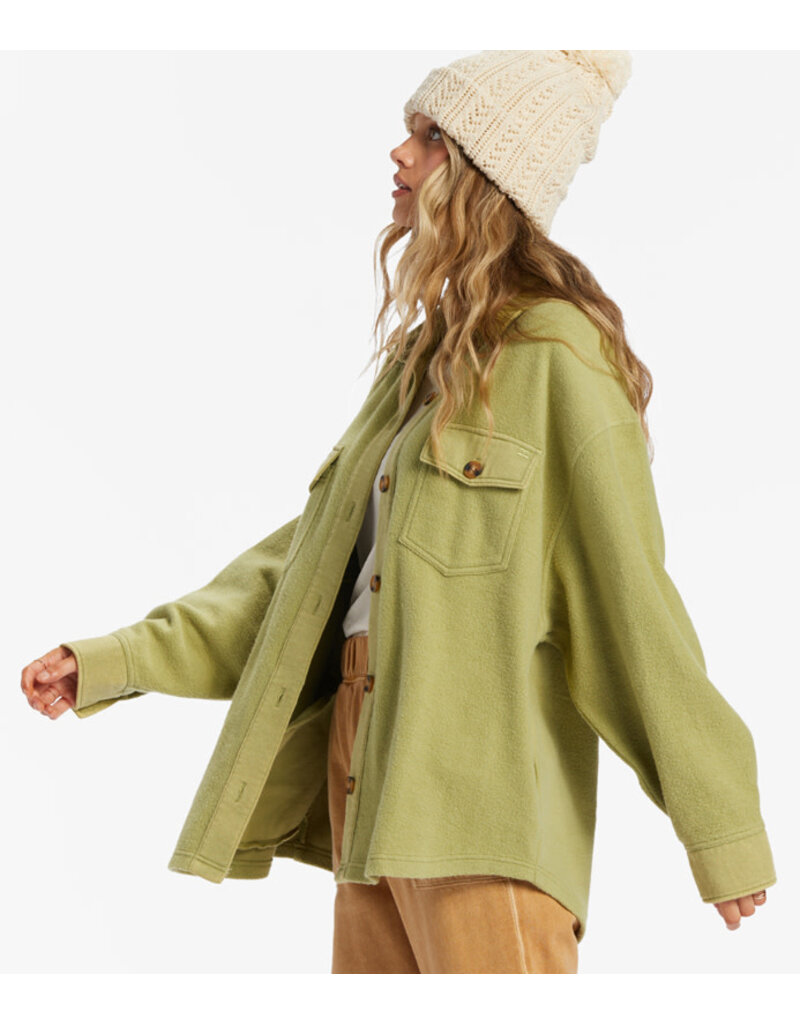 Billabong Women's Anytime Shacket Oversized ButtonThrough Jacket