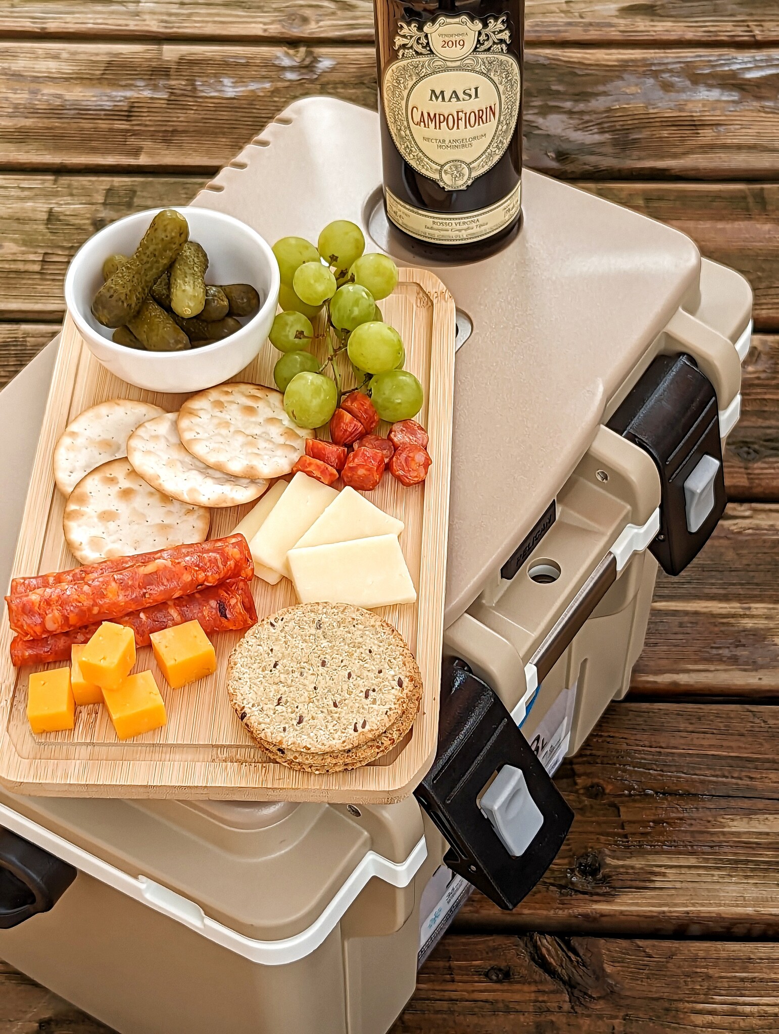 Charcuterie and Pelican Cooler