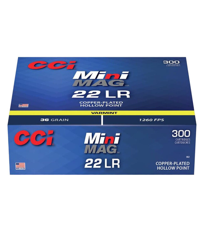 CCI Mini-Mag 22LR 36GR 1260 FPS CPHP [300 RND BULK]