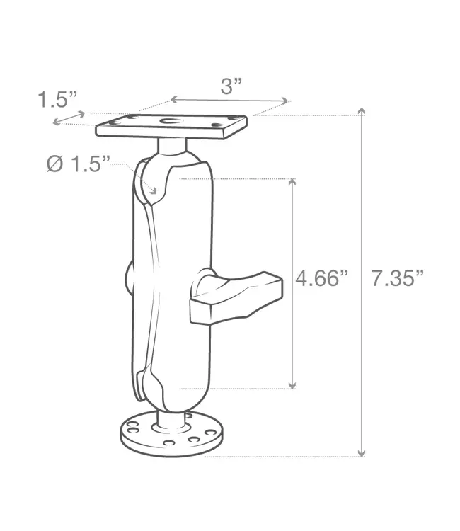 RAM Drill-Down Double Ball Mount - Helix 5