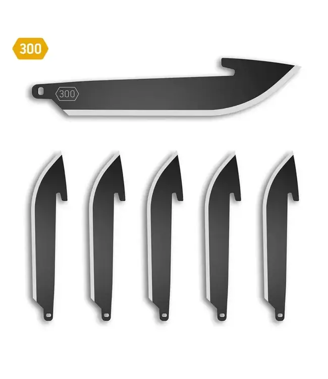 Outdoor Edge 3" Drop-Point Replacement Blades 6 Pack - Black Oxide