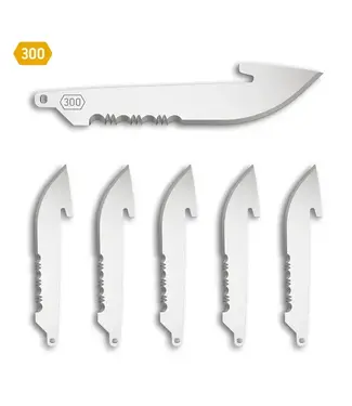 Outdoor Edge Outdoor Edge 3" Half Serrated Drop-Point Replacement Blades 6-Pack - Stainless