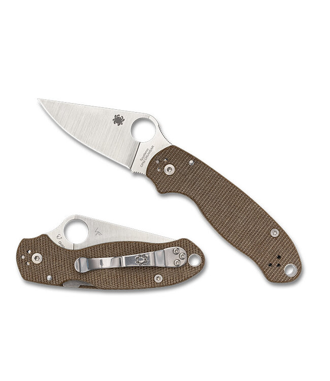 Spyderco Para 3 Brown Canvas Micarta CPM CRU-WEAR