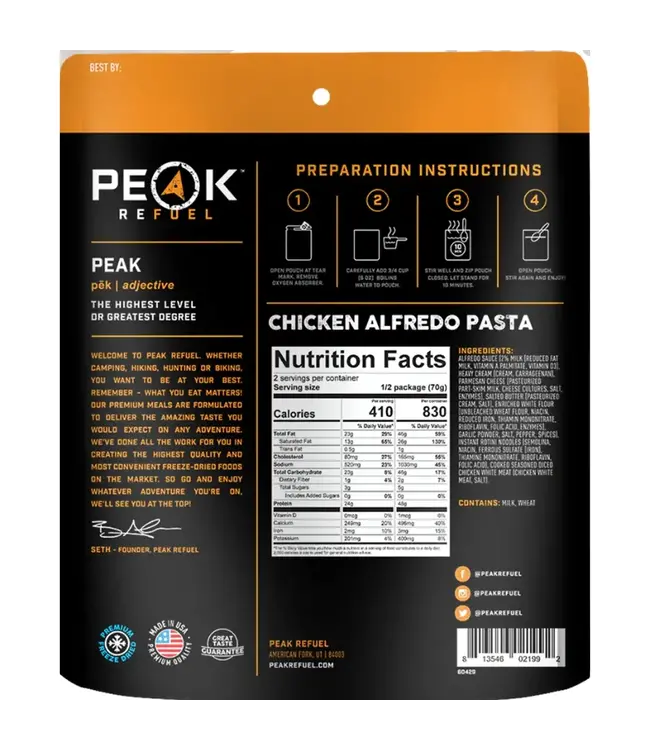 Peak Refuel Chicken Alfredo Pasta