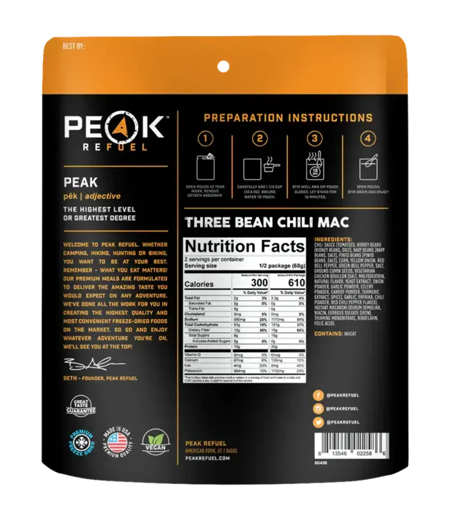Peak Refuel Three Bean Chili Mac