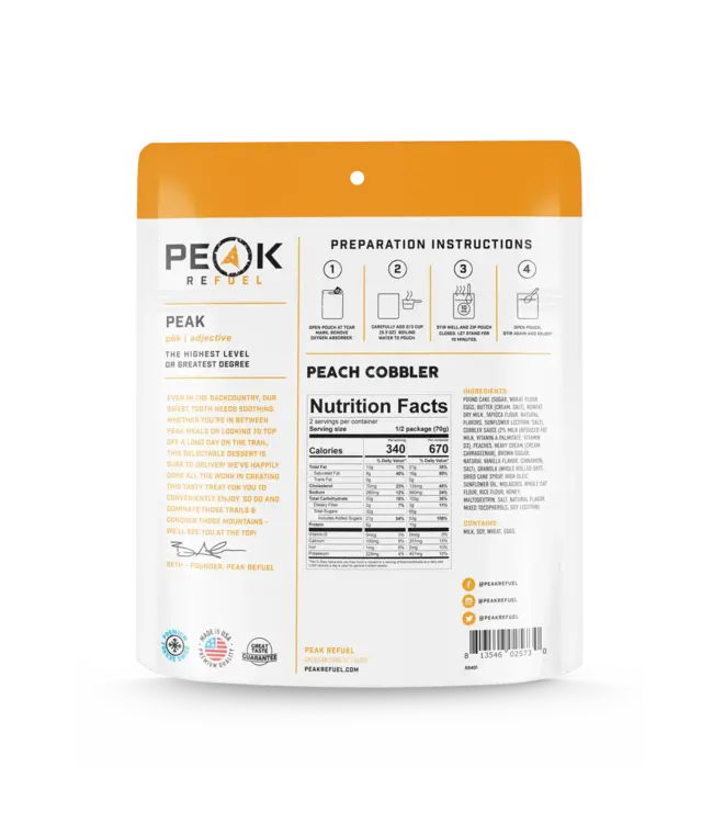 Peak Refuel Peach Cobbler