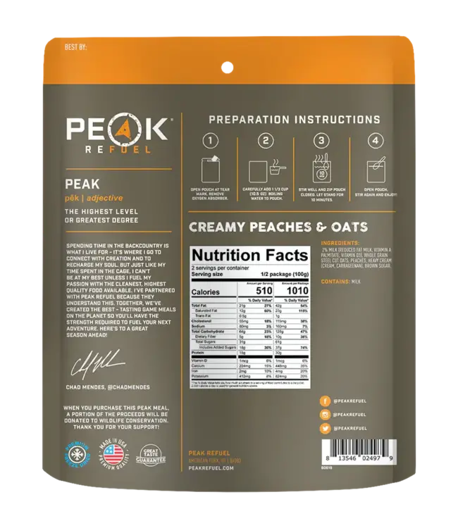 Peak Refuel Creamy Peaches and Oats