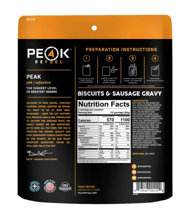 Peak Refuel Biscuits & Sausage Gravy