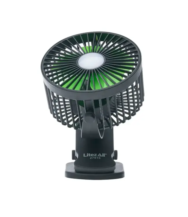 LitezAll Rechargeable Clip On Fan with Light