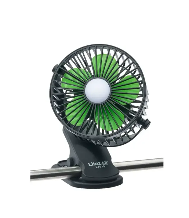 LitezAll Rechargeable Clip On Fan with Light
