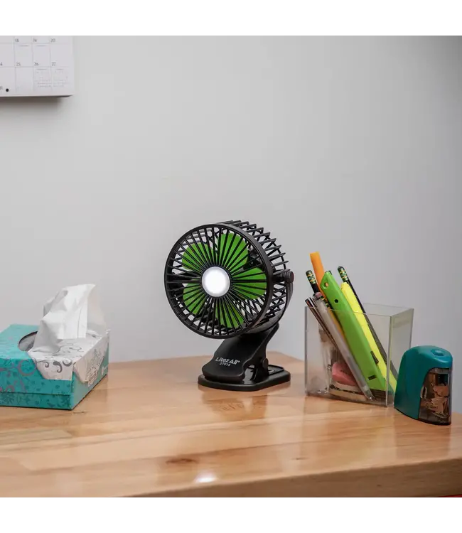 LitezAll Rechargeable Clip On Fan with Light