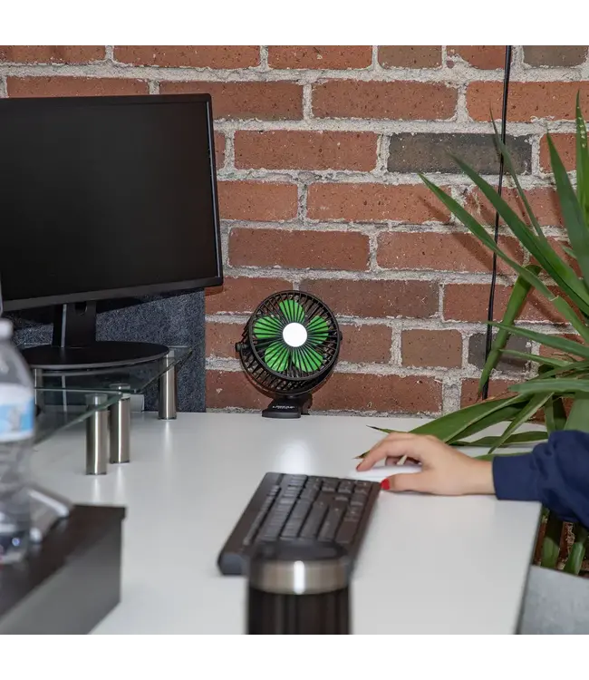 LitezAll Rechargeable Clip On Fan with Light