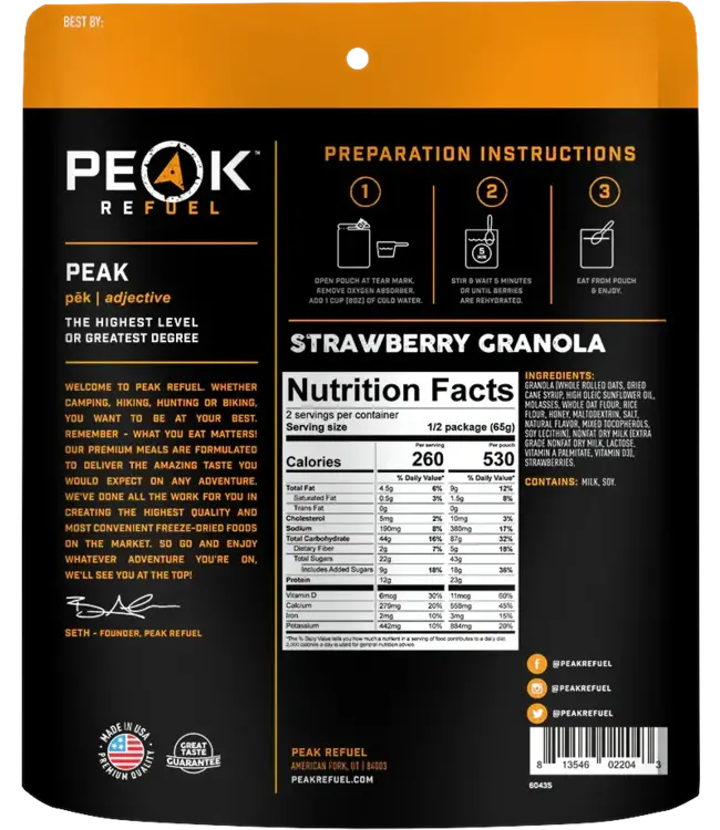Peak Refuel Strawberry Granola