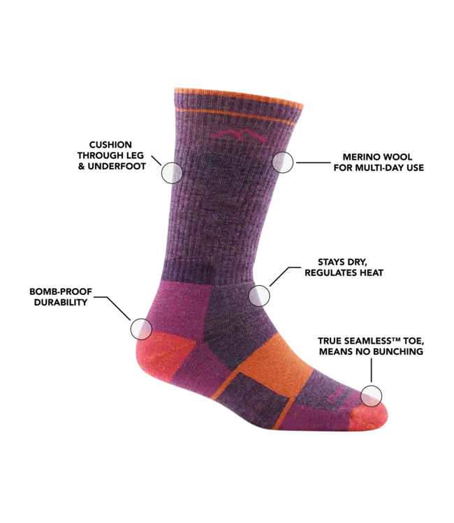Darn Tough Women's Hiker Boot Full Cushion Midweight Hiking Sock