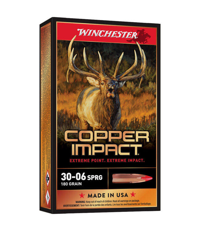Winchester 30-06 SPRG 180GR Copper Impact
