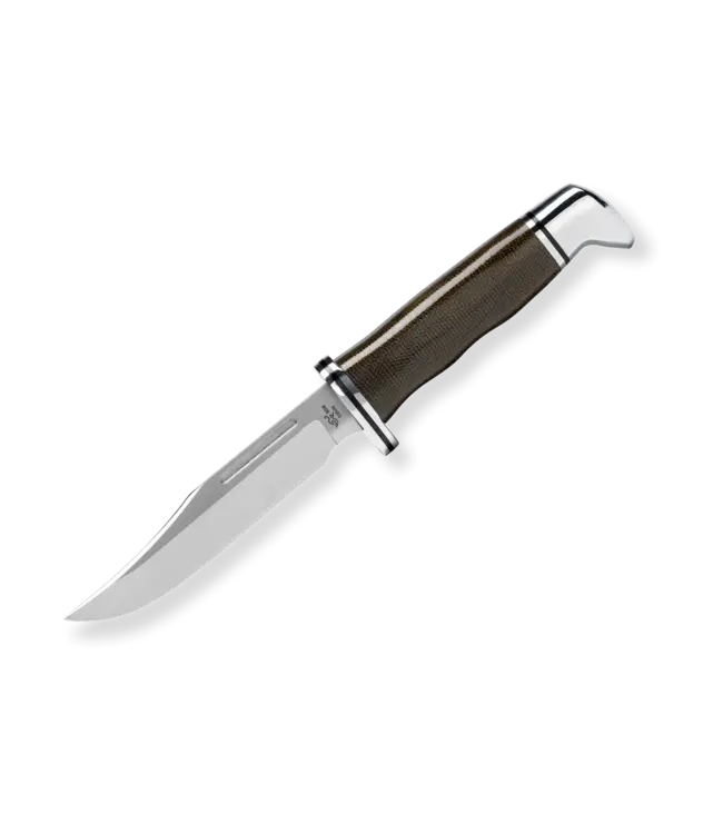 Buck Knives 117 Brahma Knife - O.D. Green Micarta Pro