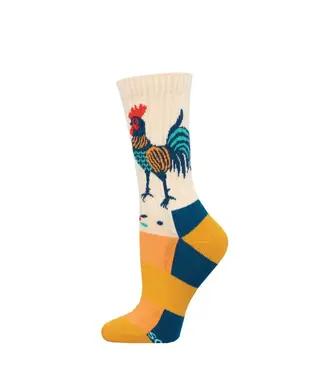 SOCK SMITH Sock Smith Ladies Compass Wool Folk Art Rooster Socks