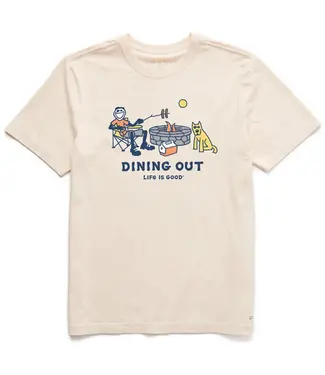 LIFE IS GOOD Life Is Good Men's Jake and Rocket Dining Out Crusher Tee